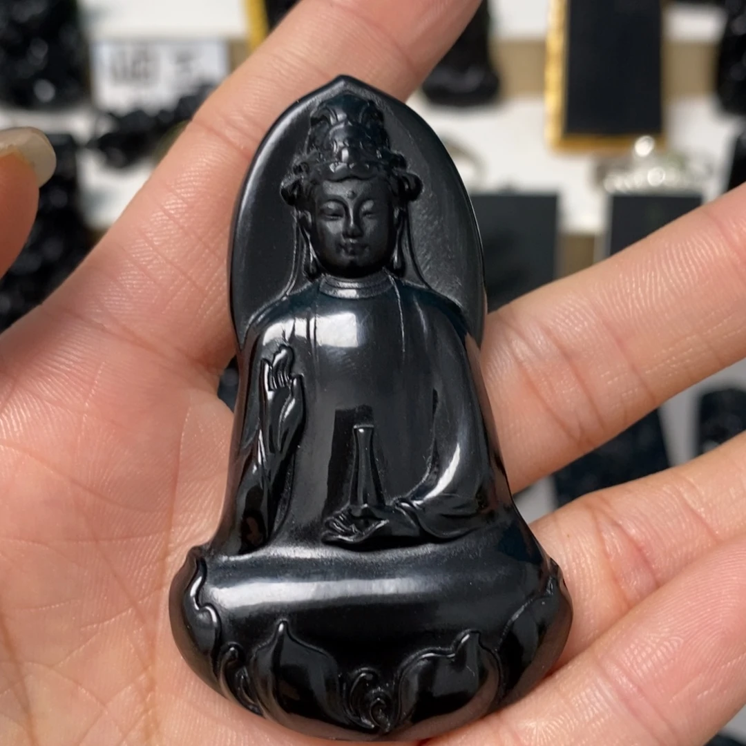 風***淡蛇纹石玉未镶嵌吊坠