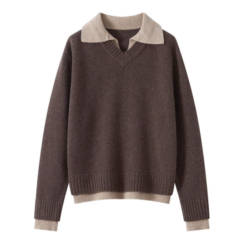 秋冬女士百搭时尚宽松显瘦洋气韩版短款气质长袖纯欲风针织衫