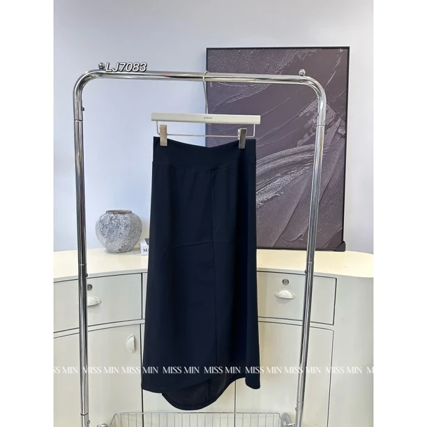 MISS MIN  7083-1实韩国东大门新款不规则高腰显瘦设计感众半身裙