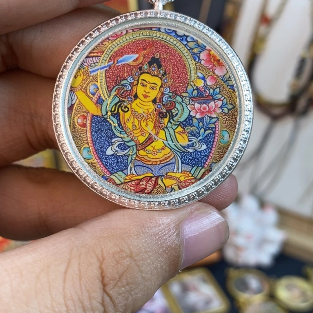 吊坠单面唐卡文殊