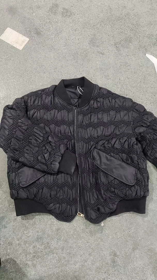 8618黑色泡纱百搭超保暖羽羽服外套多尺码
