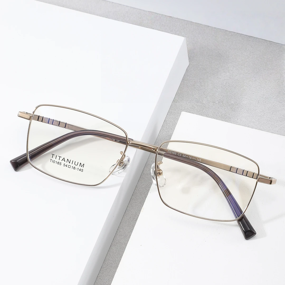 超轻知性金丝方框眼镜高智感斯文痞帅近视防蓝光百搭可配度数眼镜