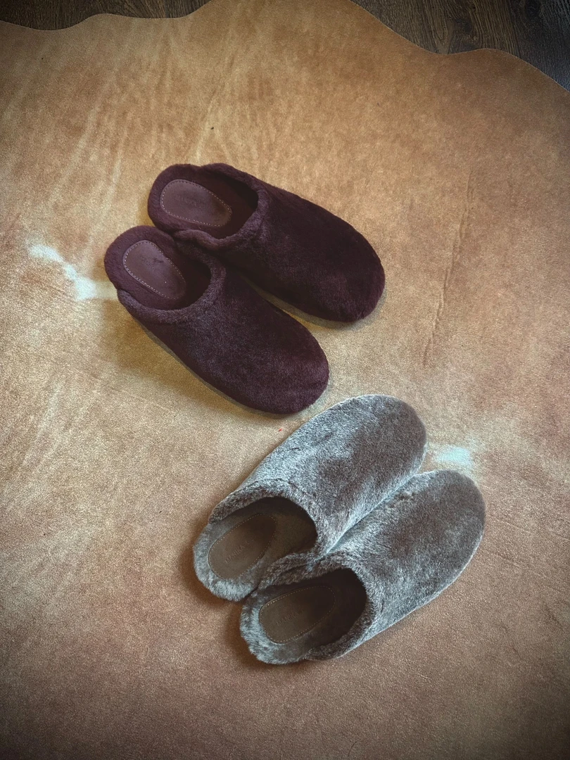 【Black Tiger】两色北美羊毛·皮毛一体·杂志款小众慵懒随性拖鞋