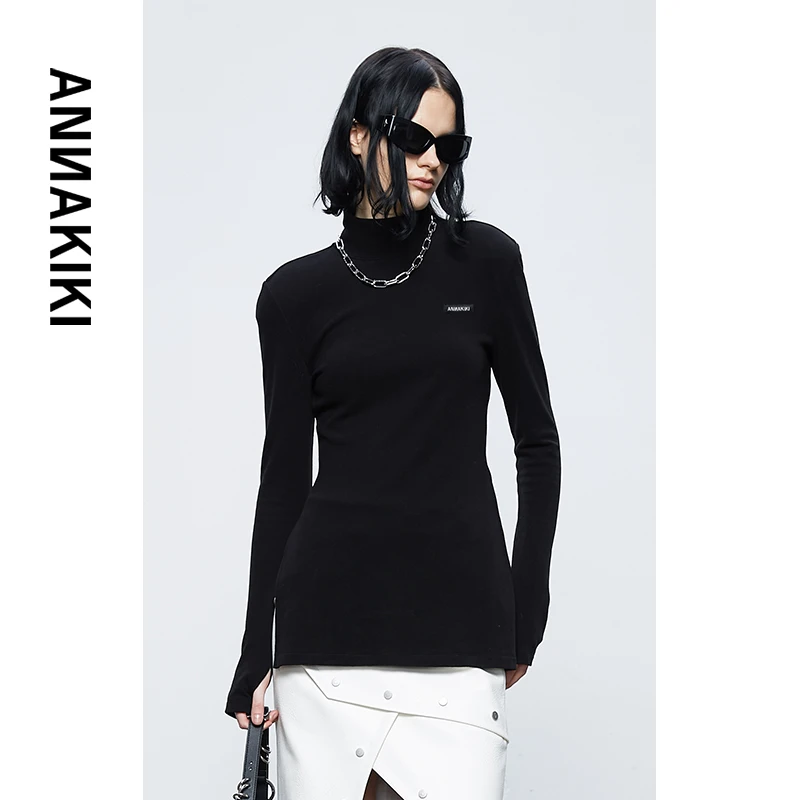 【COCO精选】ANNAKIKI 高领垫肩德绒发热上衣 3D4B0205H733