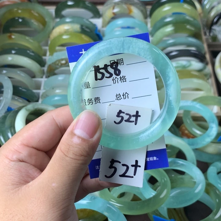 未镶嵌蛇纹石玉手镯7558