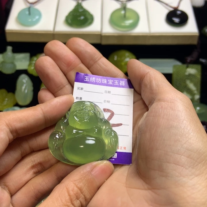 【闪购商品】蛇纹石玉未镶嵌颈饰栖****心