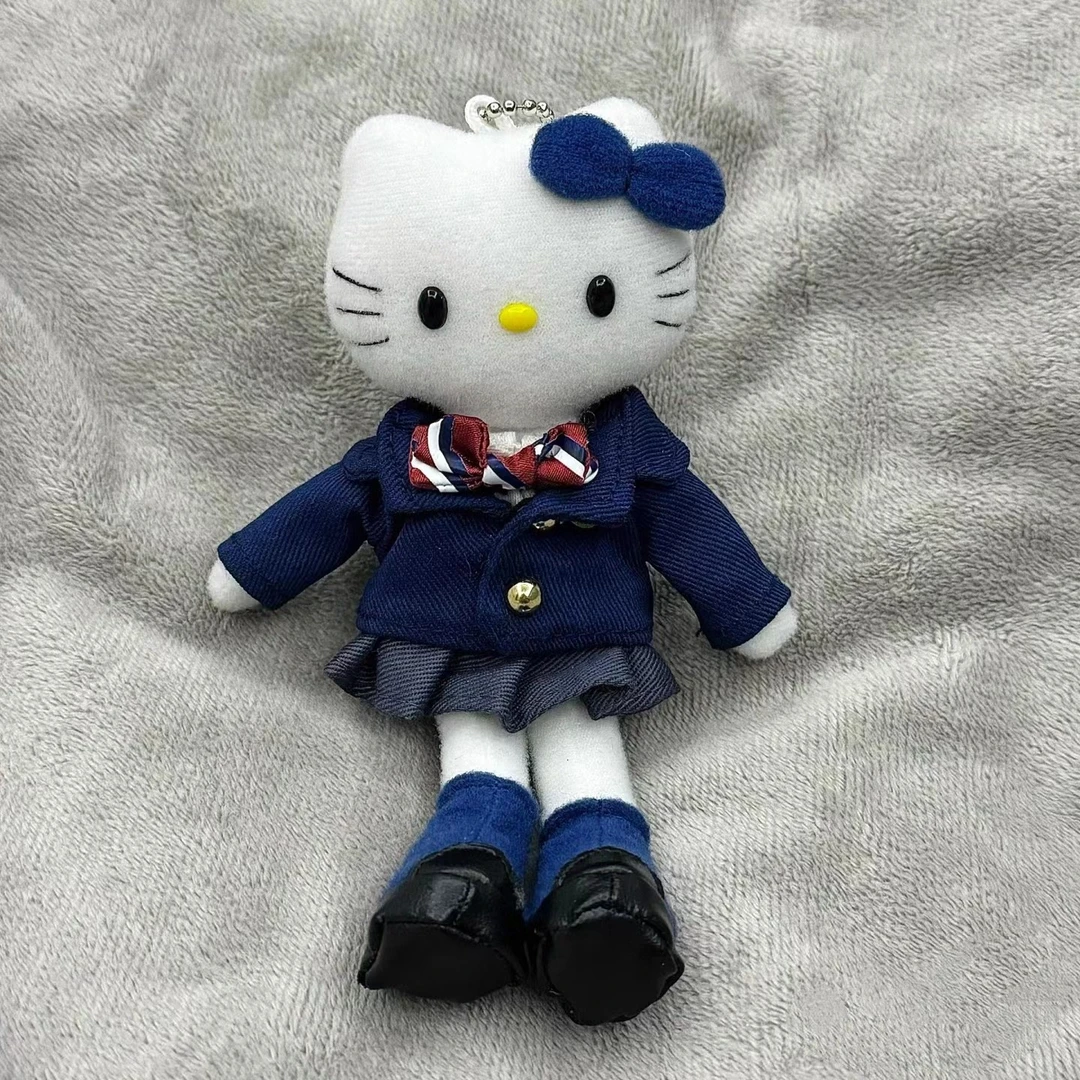 中古釜山高校jk学院制服毛绒kitty挂件包挂钥匙扣hellokitty玩偶