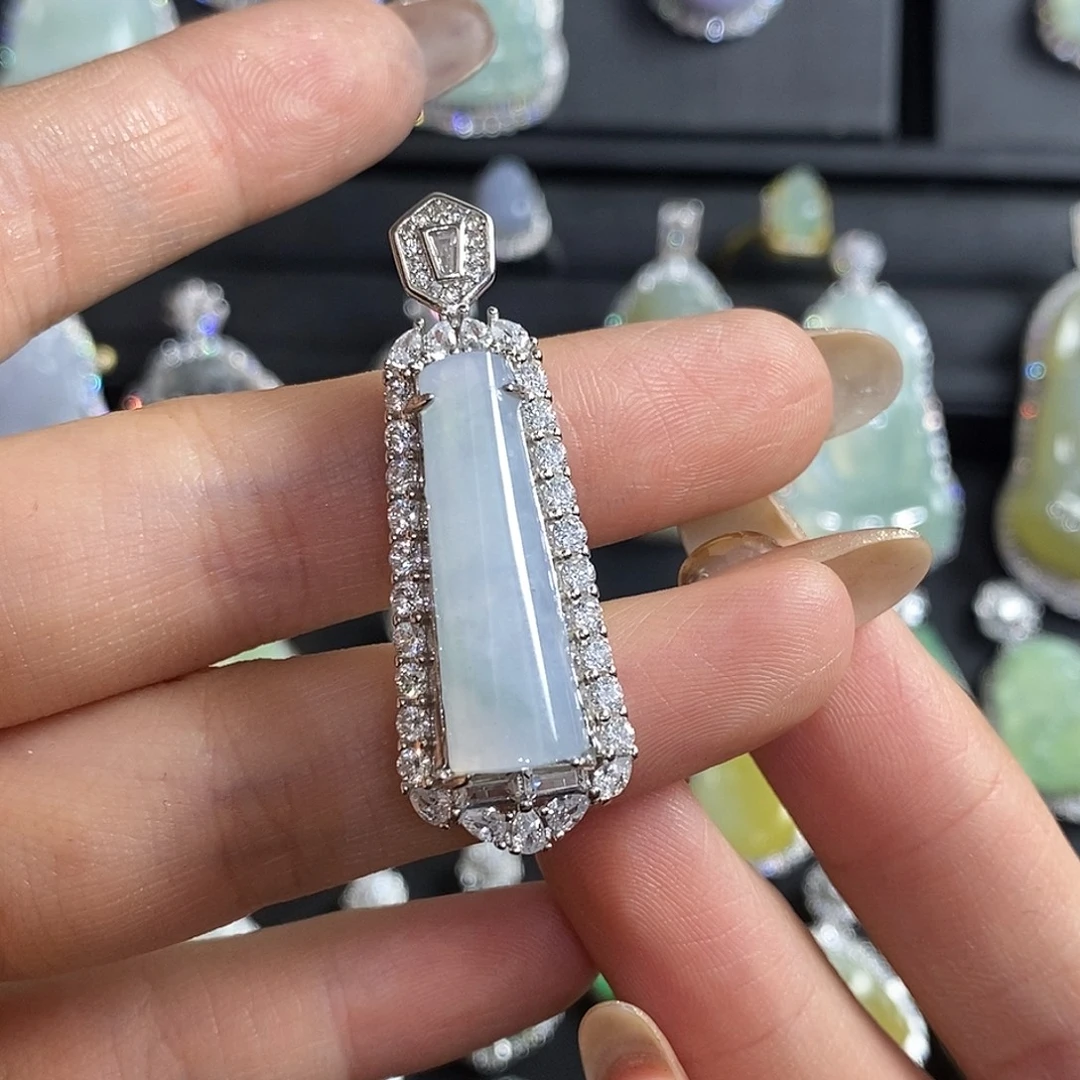 翡翠银S925镶嵌颈饰天然翡翠