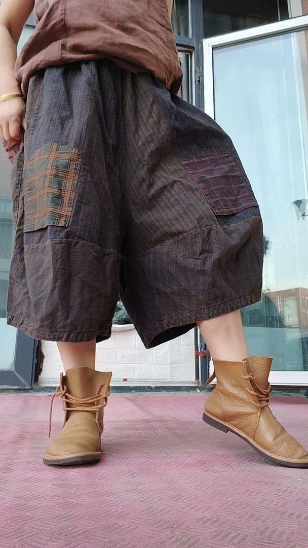 无吊牌老粗布炒洗磨白做旧叮当裤单层直播间自选条纹