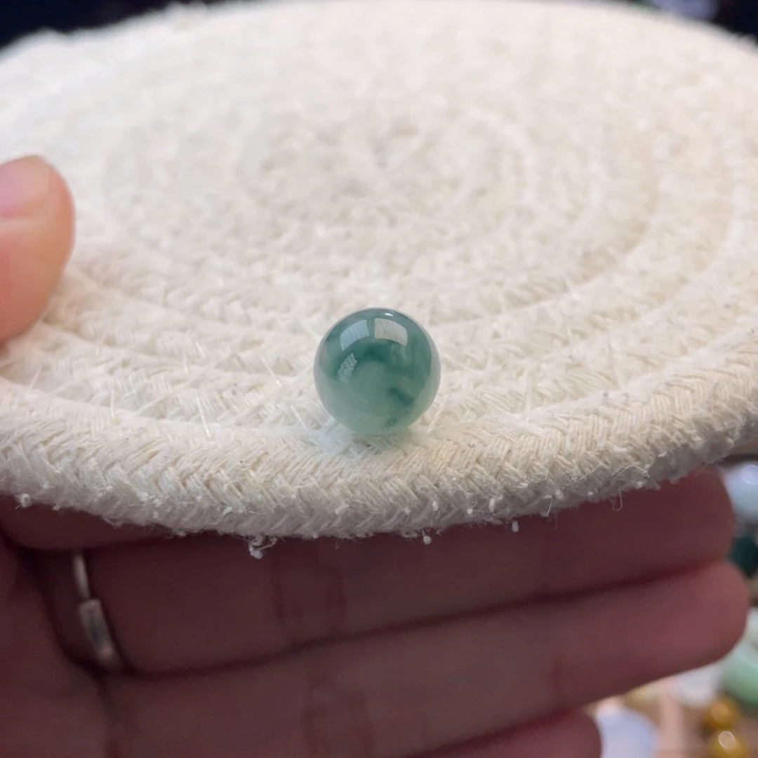 未镶嵌定制翡翠?***3特色飘花圆珠卡10定制打孔不退不换