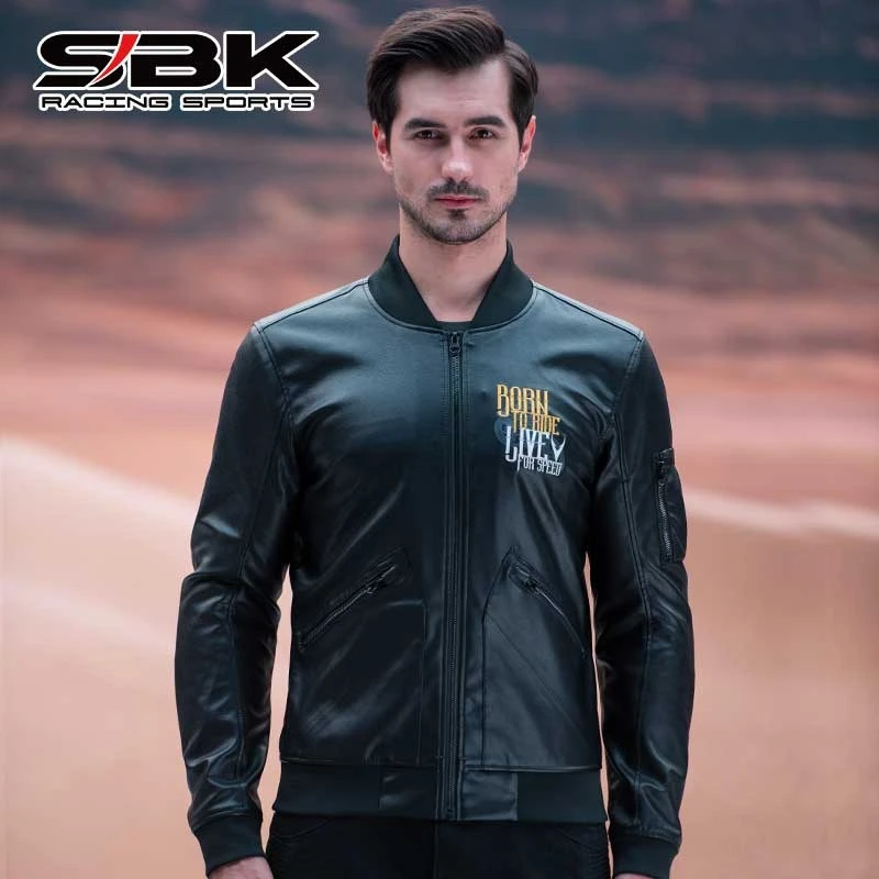 【清仓款】J21M22摩托车飞行皮夹克骑行服休闲防摔四季机车皮衣