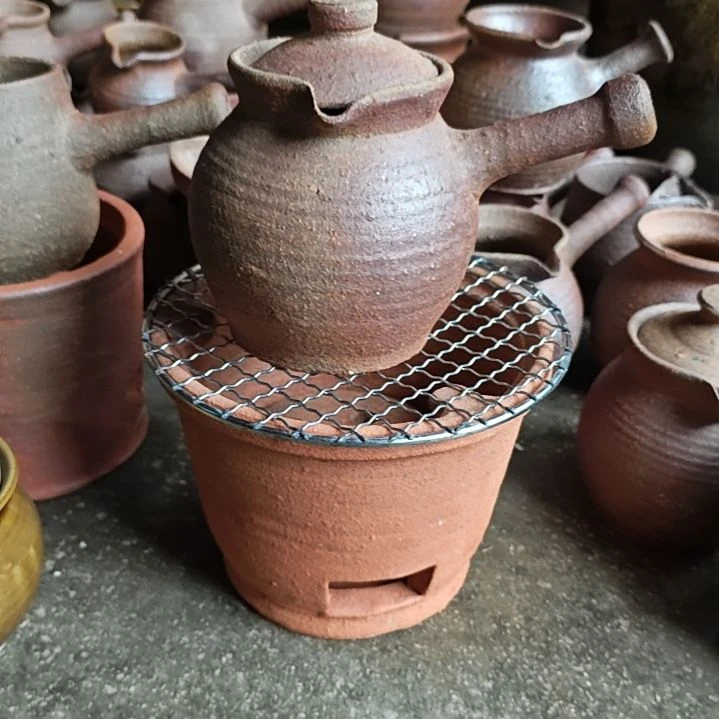 粗陶烤茶罐围炉套装
