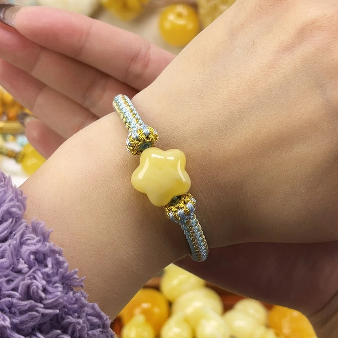 蜜蜡手链未镶嵌星星