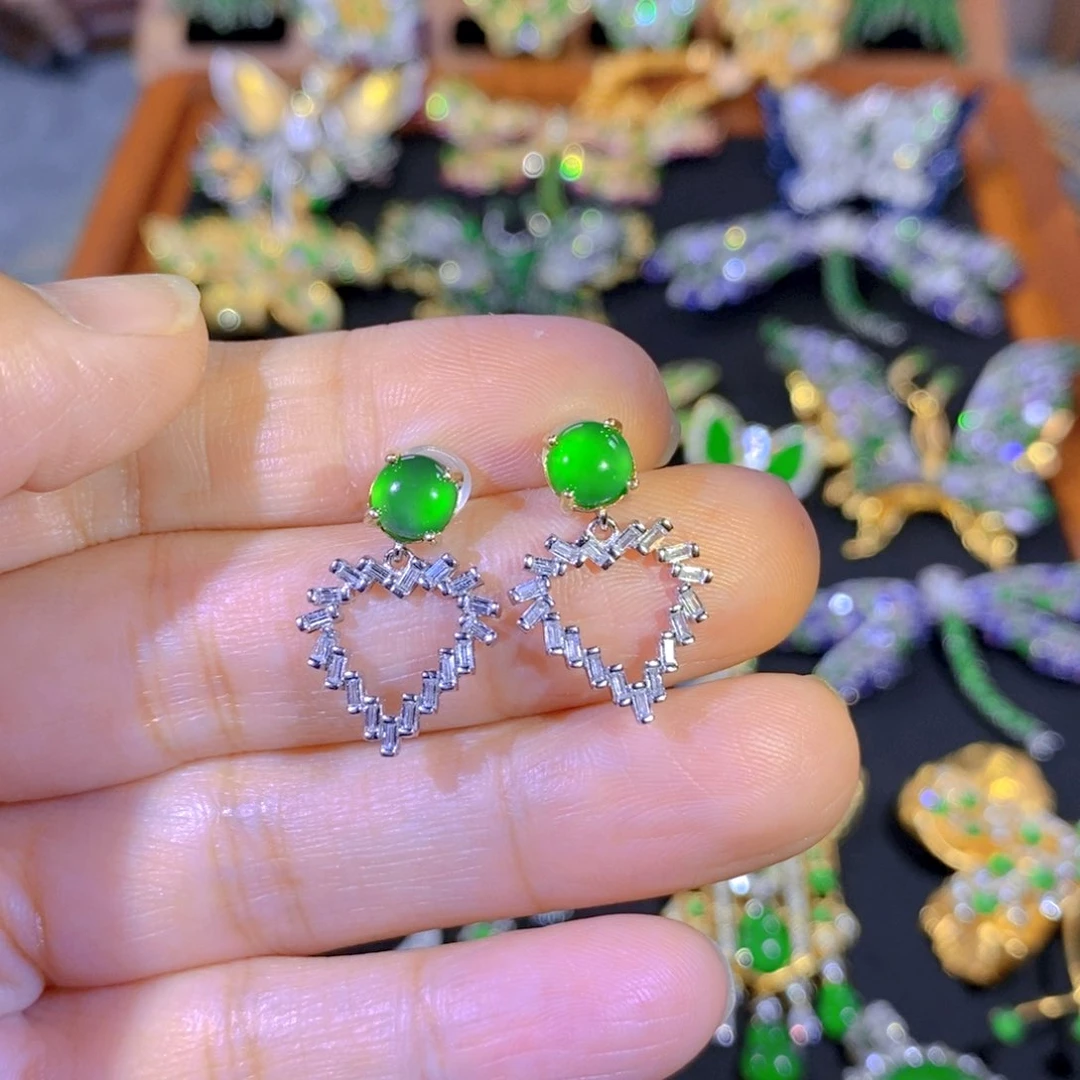 颈饰银S925镶嵌翡翠