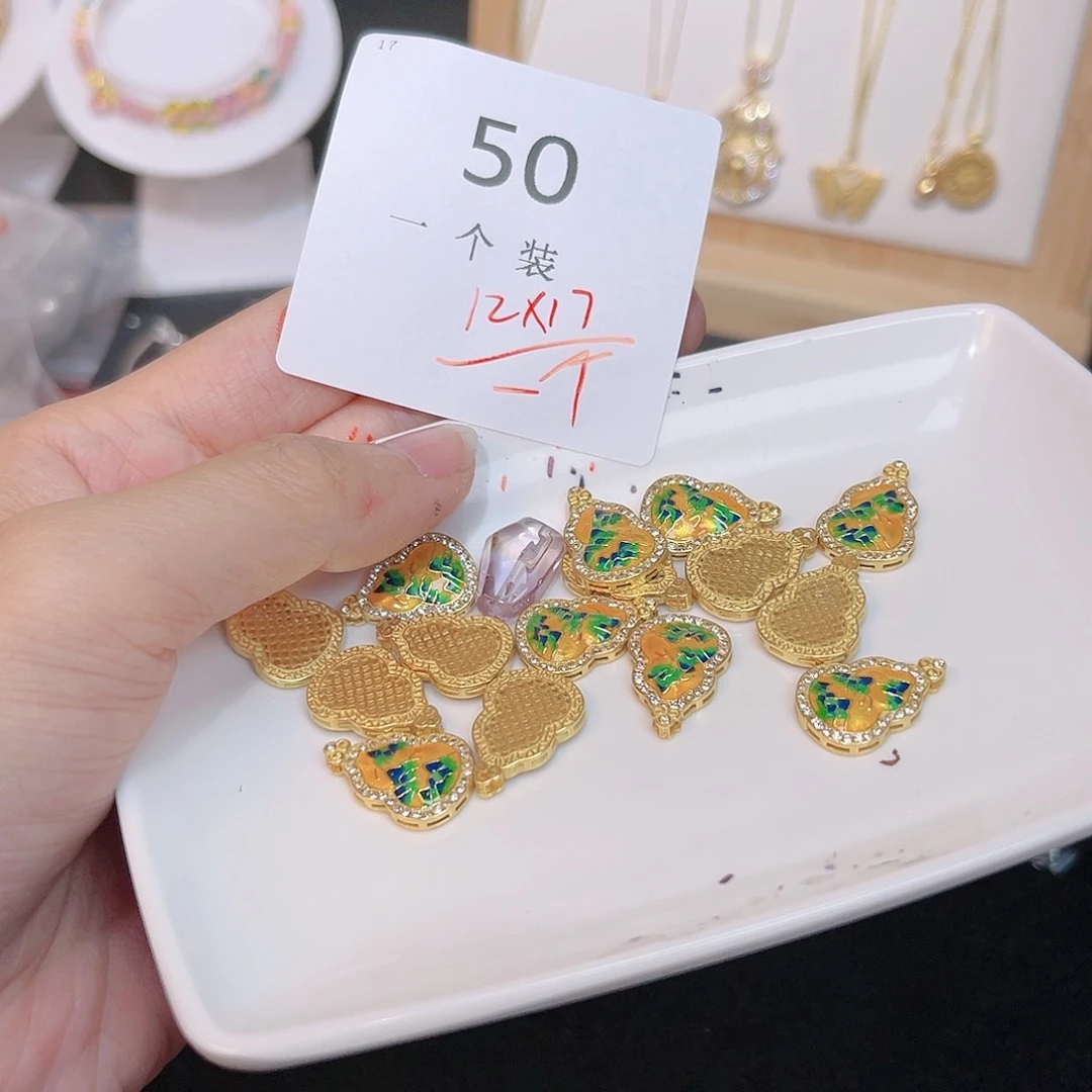 紫晶珠宝半成品银S925镀金镶嵌50