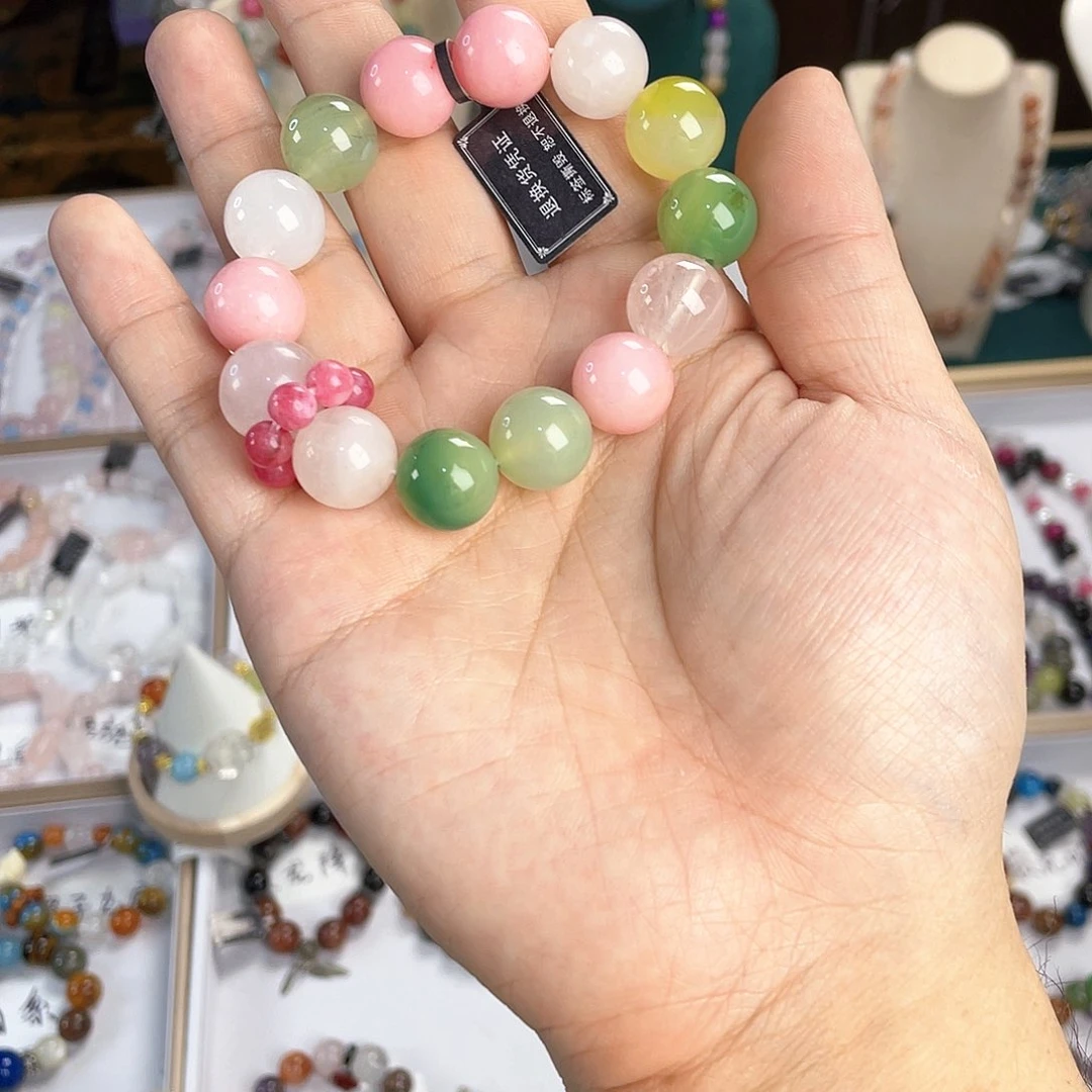 水晶手链银S925镀金镶嵌