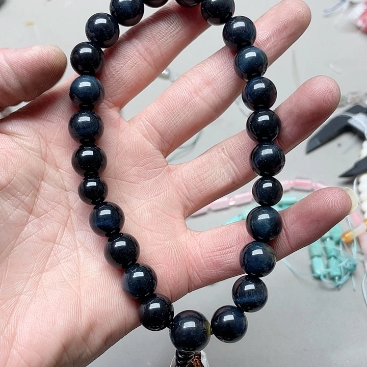 玛瑙/玉髓珠宝半成品合金一条12mm蓝虎手持