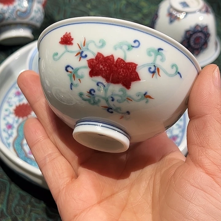 子君堂青花釉里红斗彩