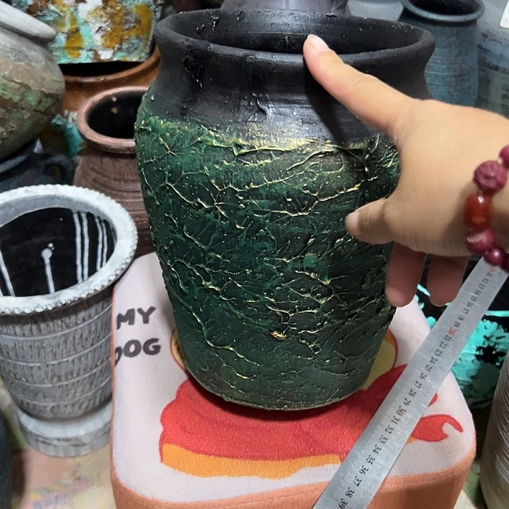 粗陶盆有孔高24口17