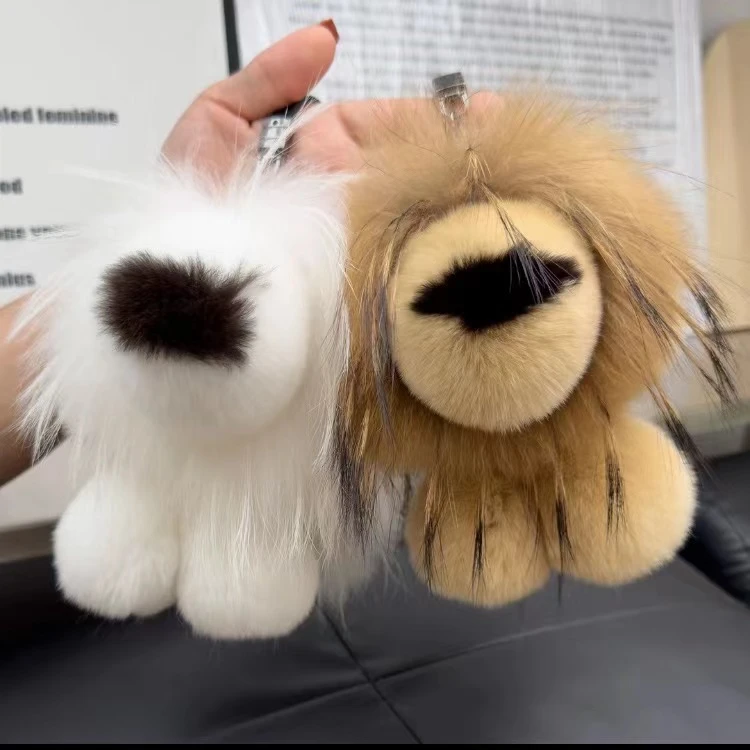 【狮子挂件专属】美洲貉獭兔毛真皮草辛巴狮子王挂件  纯手工真毛