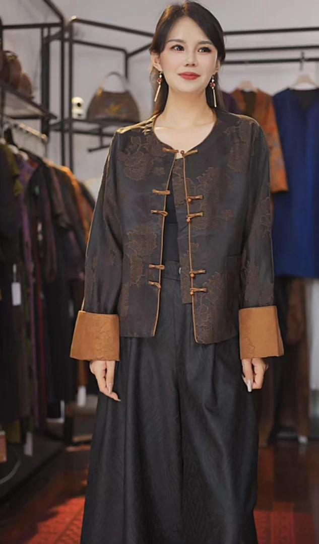 【国色上衣】2025新款新中式妈妈装夏季时尚富贵气质上衣中长款