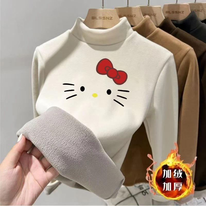 儿童卫衣2025新款打底衫加绒加厚一体绒中大童半高领保暖印花上衣