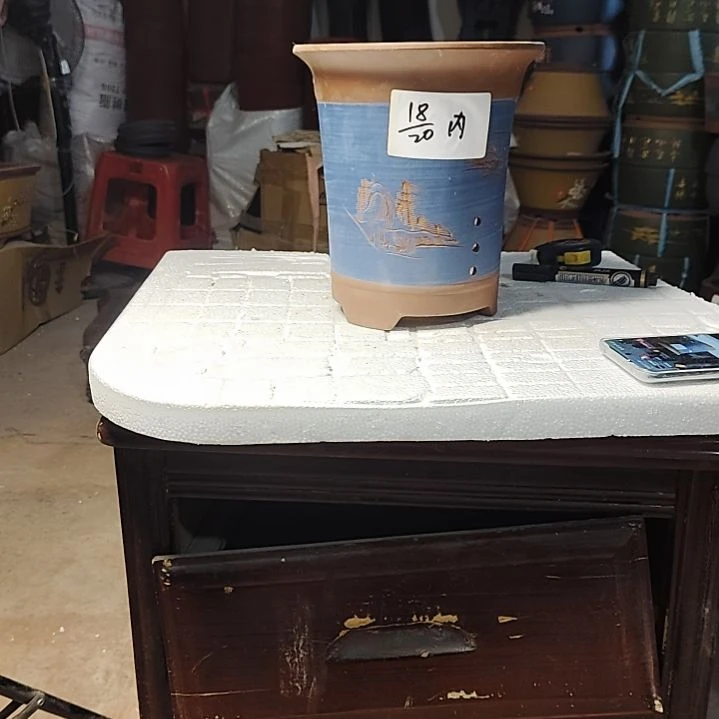 紫砂花盆老桩金弹子盆景盆