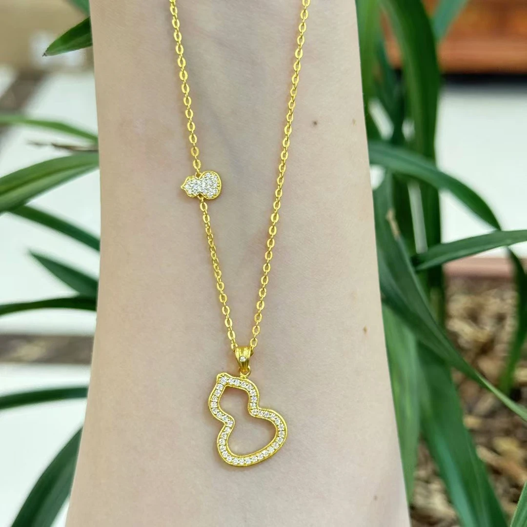 阿敏专属-G/Z【镂空葫芦点钻套链】足金999精工5G（点钻附加288//0）