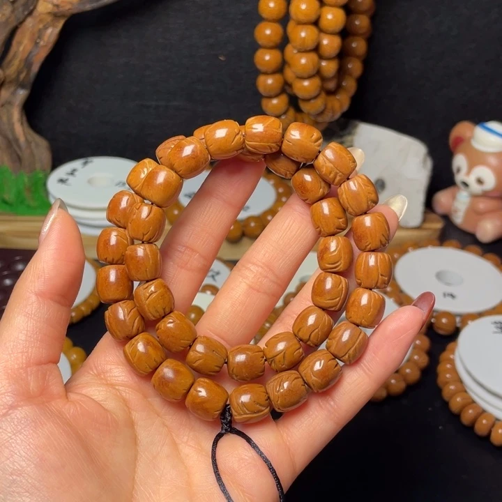 桃核手串龙纹桃核光珠手持38颗