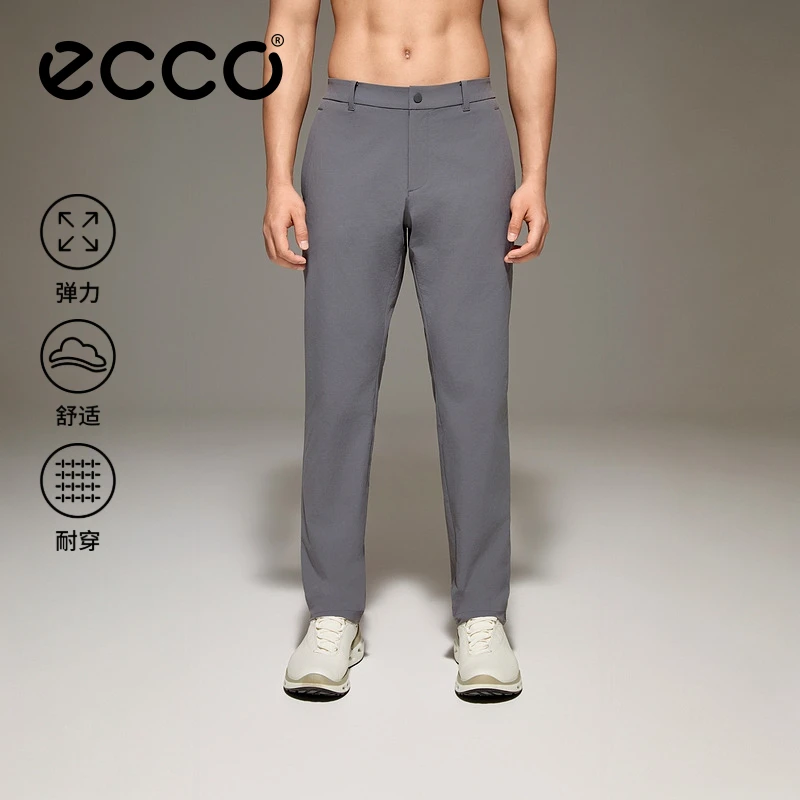 ECCO爱步高尔夫裤子男士 简约舒适弹力商务通勤长裤EG261P010M
