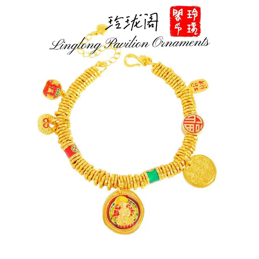 铜合金手链 手串韦雪同款盘缠手工复古编织古法精致红色民族风