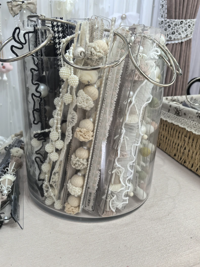 花边玻璃桶，花边收纳框，艺术藤筐，三选一，需先拍花边，自行备注