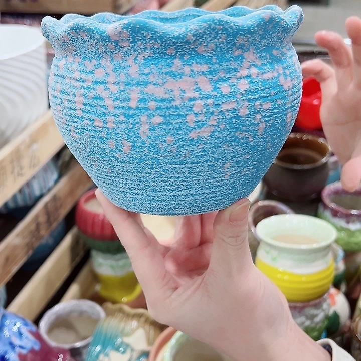 有孔，凑单福利满10元发货陶瓷多肉花盆！