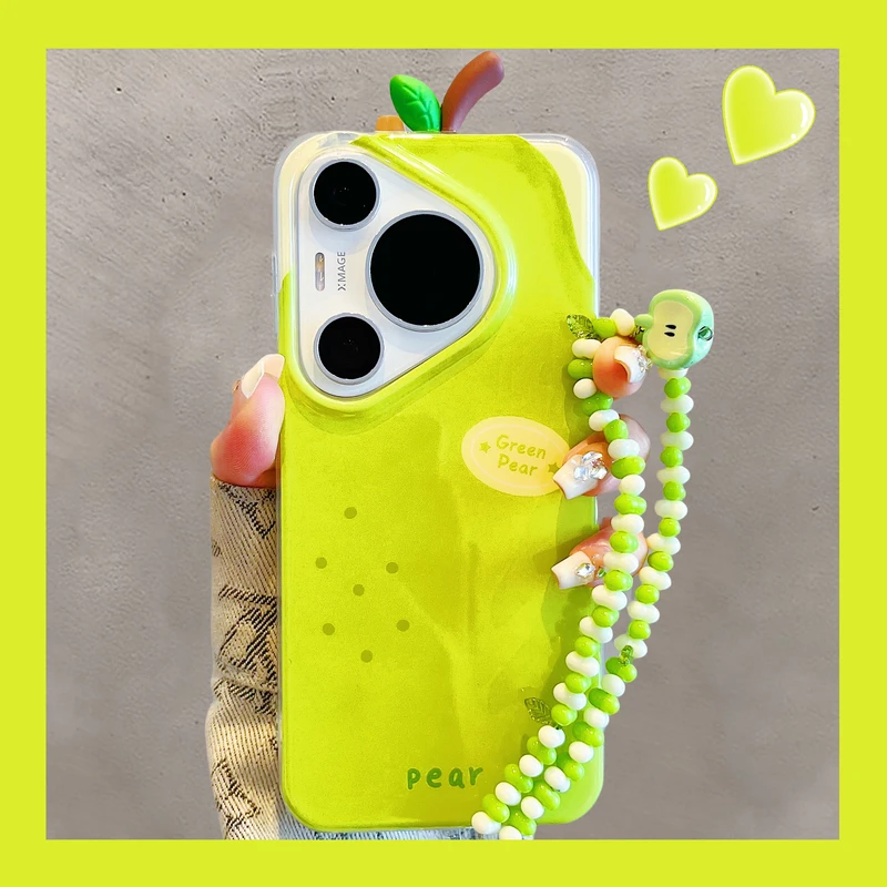 适用华为pura70pro+手机壳mate70/60pro小清新夏日雪梨橙子苹果16