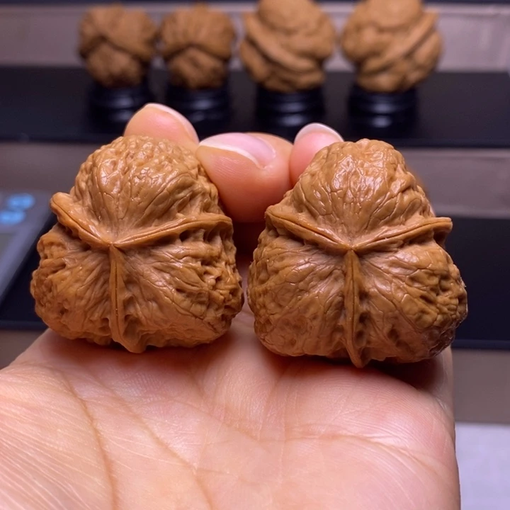把件文玩核桃花开富贵三楞19
