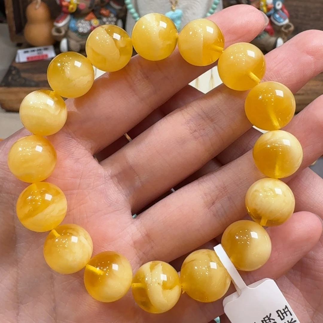 蜜蜡未镶嵌手串聚宝盆