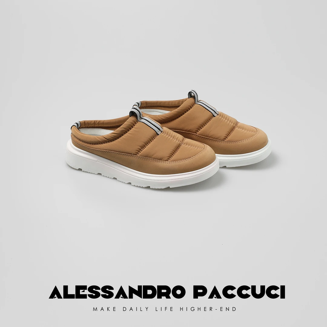 AP洛哥25103X 防水压花牛巴戈温暖懒人多色时尚包头拖鞋