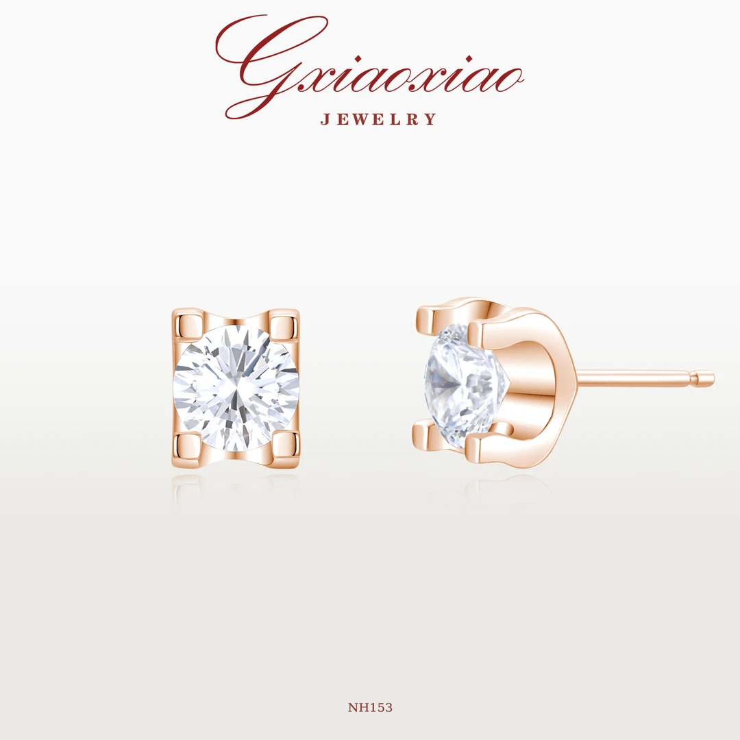 铜合金合成锆石耳饰 G XIAOXIAO 镀K金 高级感耳环 NH105 NH153