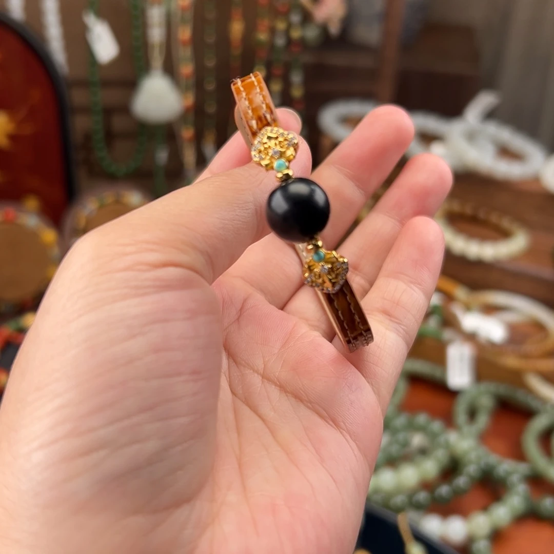 和田玉未镶嵌手链墨玉表带款