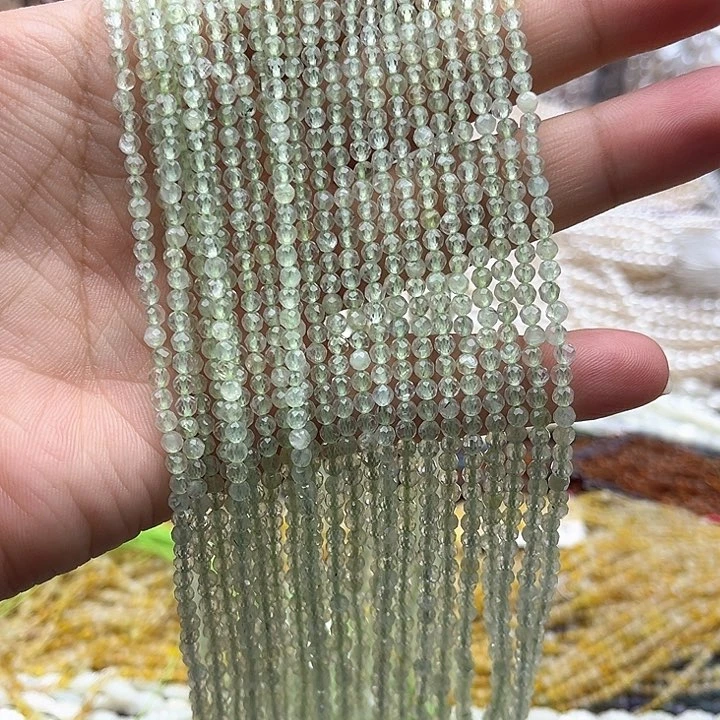 未镶嵌玛瑙/玉髓珠宝半成品一条3mm左右葡萄石刻面