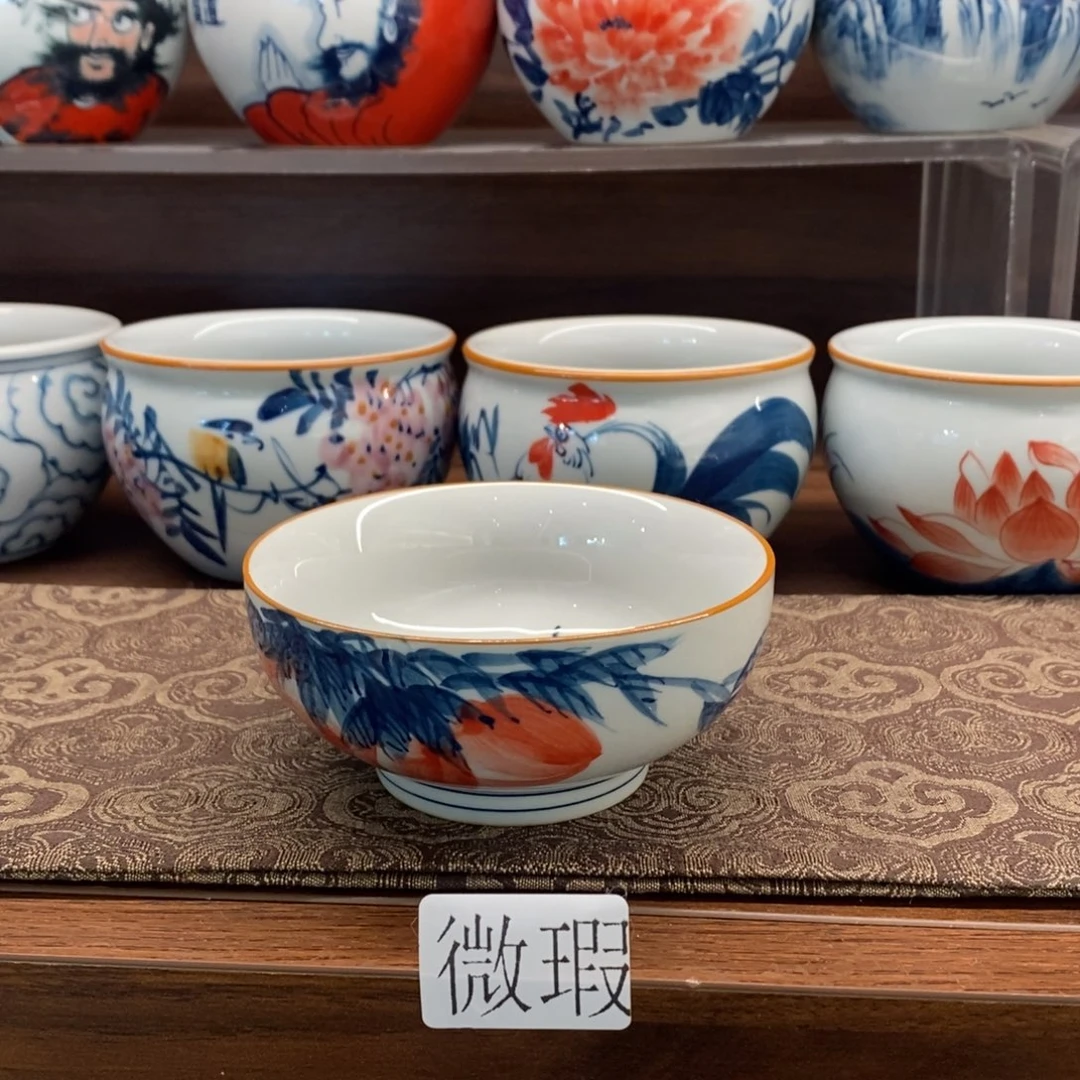 釉下彩老陶泥手工绘制