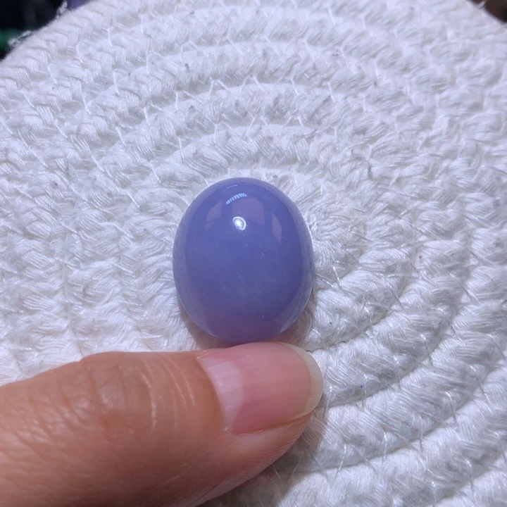 翡翠裸石浓紫蛋面