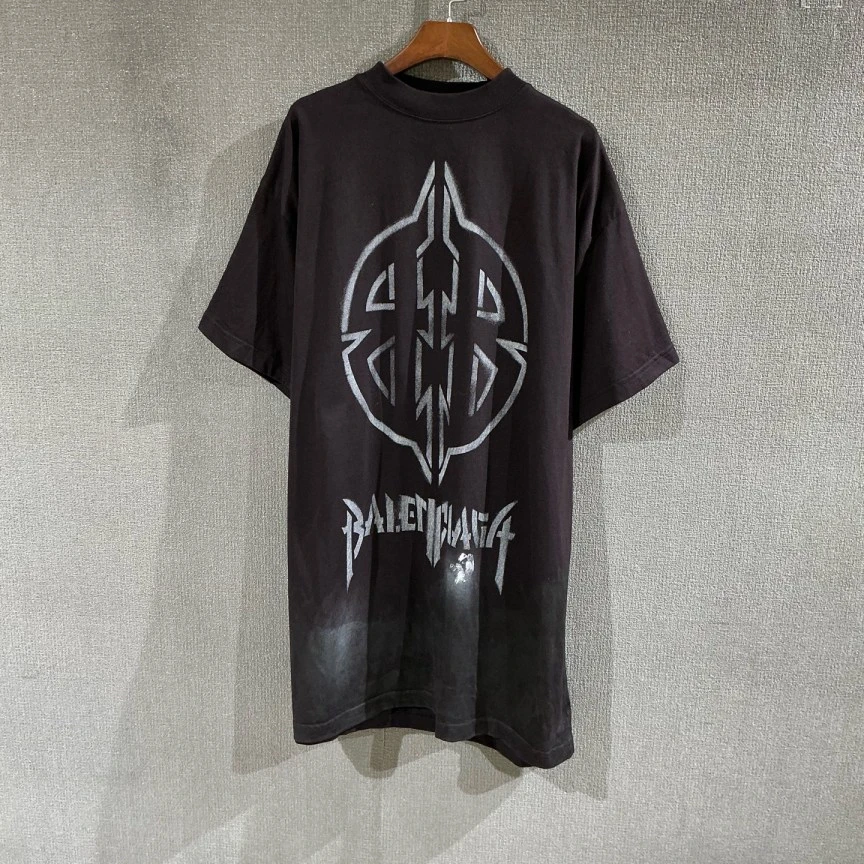 未使用 Balenciaga/巴黎世家 （pm）比特币做旧短袖 全新1码/5826