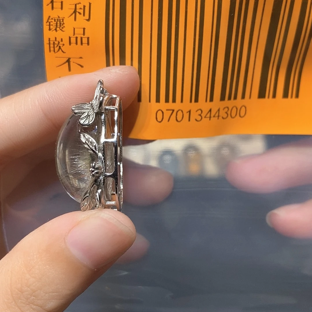 大***福银S925镶嵌戒指水晶