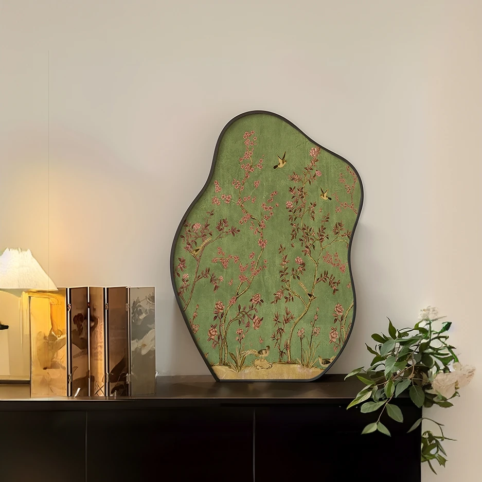 中古桌面小摆画复古摆件床头柜电视柜摆台高级感宋代美学装饰画