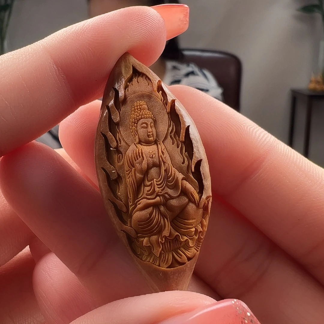 棒***糖橄榄核吊坠橄榄核大日如来