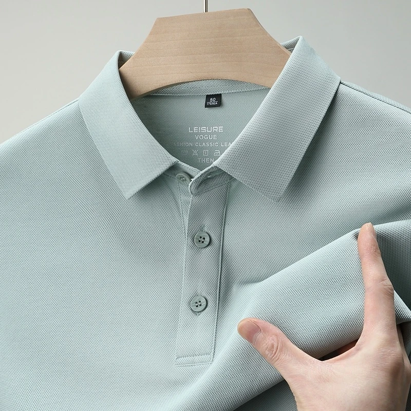 [7A抗菌][桑蚕丝混纺][80支195g]高档男士polo衫自带凉感商务休闲