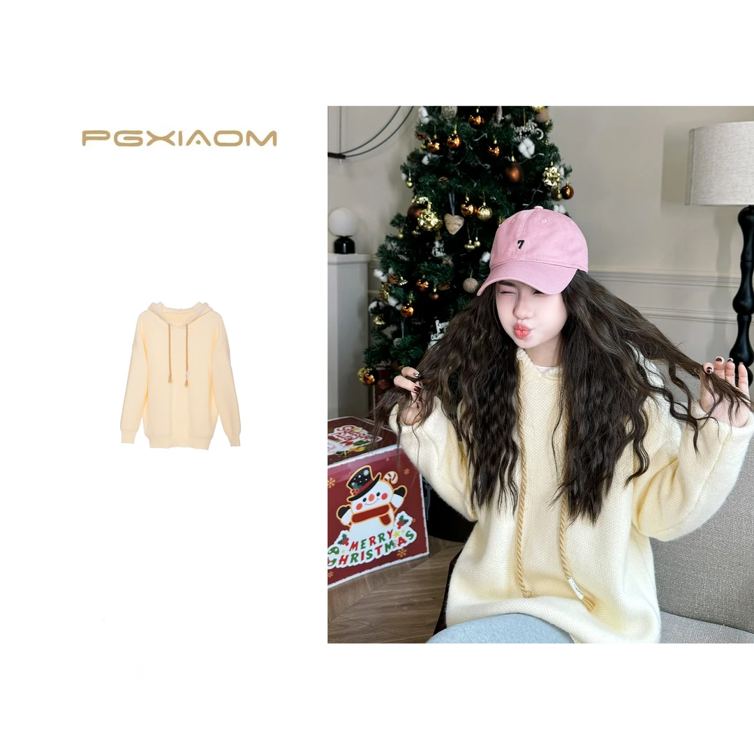 【PGXIAOM】润秀定制三色连帽针织毛衣MY585620