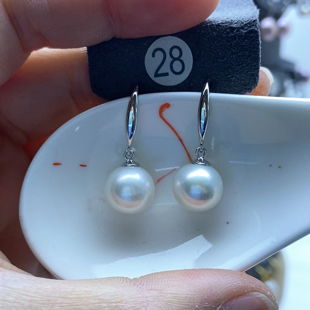 淡水珍珠耳饰银S925镶嵌