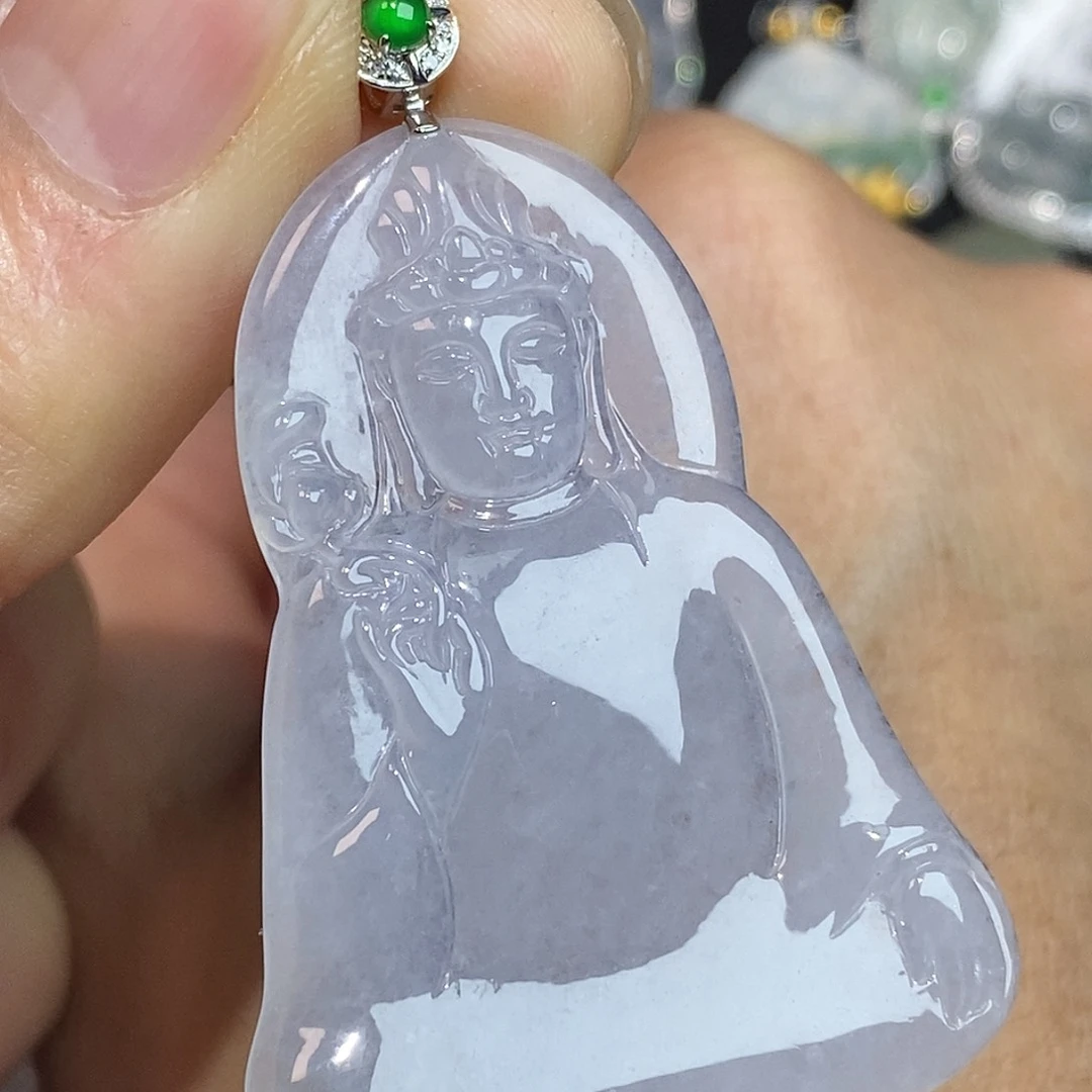 翡翠颈饰18K金镶嵌观音